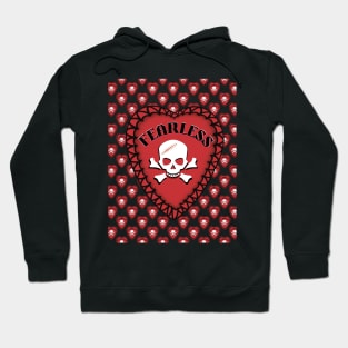 fearless heart repeating pattern in background Hoodie